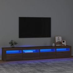 Vidaxl TV skrinka s LED svetlami hnedý dub 240x35x40 cm