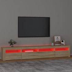 Vidaxl TV skrinka s LED svetlami dub sonoma 240 x 35 x 40 cm