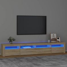 Vidaxl TV skrinka s LED svetlami dub sonoma 240 x 35 x 40 cm