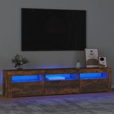Vidaxl TV skrinka s LED svetlami dymový dub 180x35x40 cm