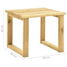 Petromila vidaXL Záhradné ležadlo so stolíkom zelené impregnované borovicové drevo