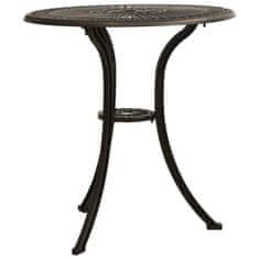 Vidaxl Záhradný stôl, hnedý, 62x62x65 cm, hliníkový odliatok