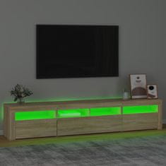 Vidaxl TV skrinka s LED svetlami dub sonoma 210 x 35 x 40 cm