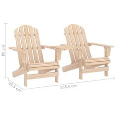 Vidaxl Záhradné stoličky Adirondack+stolík, jedľový masív