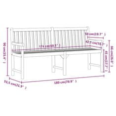 Vidaxl Záhradná lavička 180 cm masívne akáciové drevo