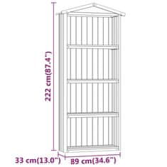 Petromila vidaXL Záhradná kôlňa na náradie 87x33x222 cm impregnovaná borovica