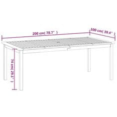 Petromila vidaXL Záhradný stôl 200x100x74 cm akáciový masív