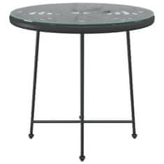 Petromila vidaXL Jedálenský stôl čierny Ø80 cm tvrdené sklo a oceľ