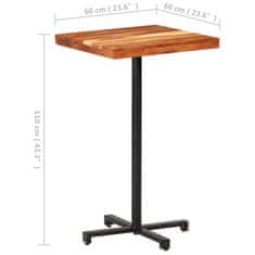 Petromila vidaXL Barový stôl štvorcový 60x60x110 cm akáciový masív