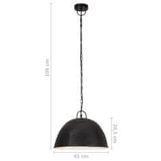 Petromila vidaXL Industriálna vintage závesná lampa 25W, čierna,okrúhla 41cm E27