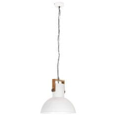 Vidaxl Industriálna závesná lampa 25 W biela mangovník 52 cm okrúhla E27