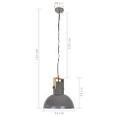 Petromila vidaXL Industriálna závesná lampa 25 W sivá mangovník 52 cm okrúhla E27