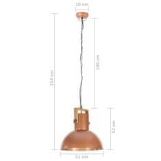 Vidaxl Industriálna závesná lampa 25 W medená mangovník 52 cm okrúhla E27