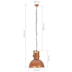 Vidaxl Industriálna závesná lampa 25 W medená mangovník 32 cm okrúhla E27