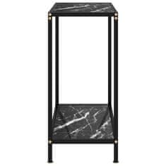 Vidaxl Konzolový stolík, čierny 60x35x75 cm, tvrdené sklo