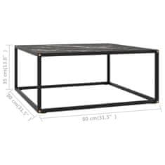Vidaxl Konferenčný stolík, čierny, čierne mramorové sklo 80x80x35 cm