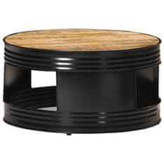 Vidaxl Konferenčný stolík, čierny 68x68x36 cm, surové mangové drevo