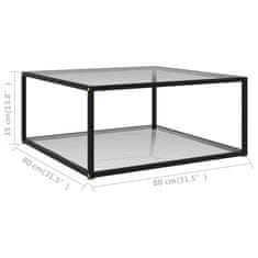 Vidaxl Konferenčný stolík, priehľadný 80x80x35 cm, tvrdené sklo