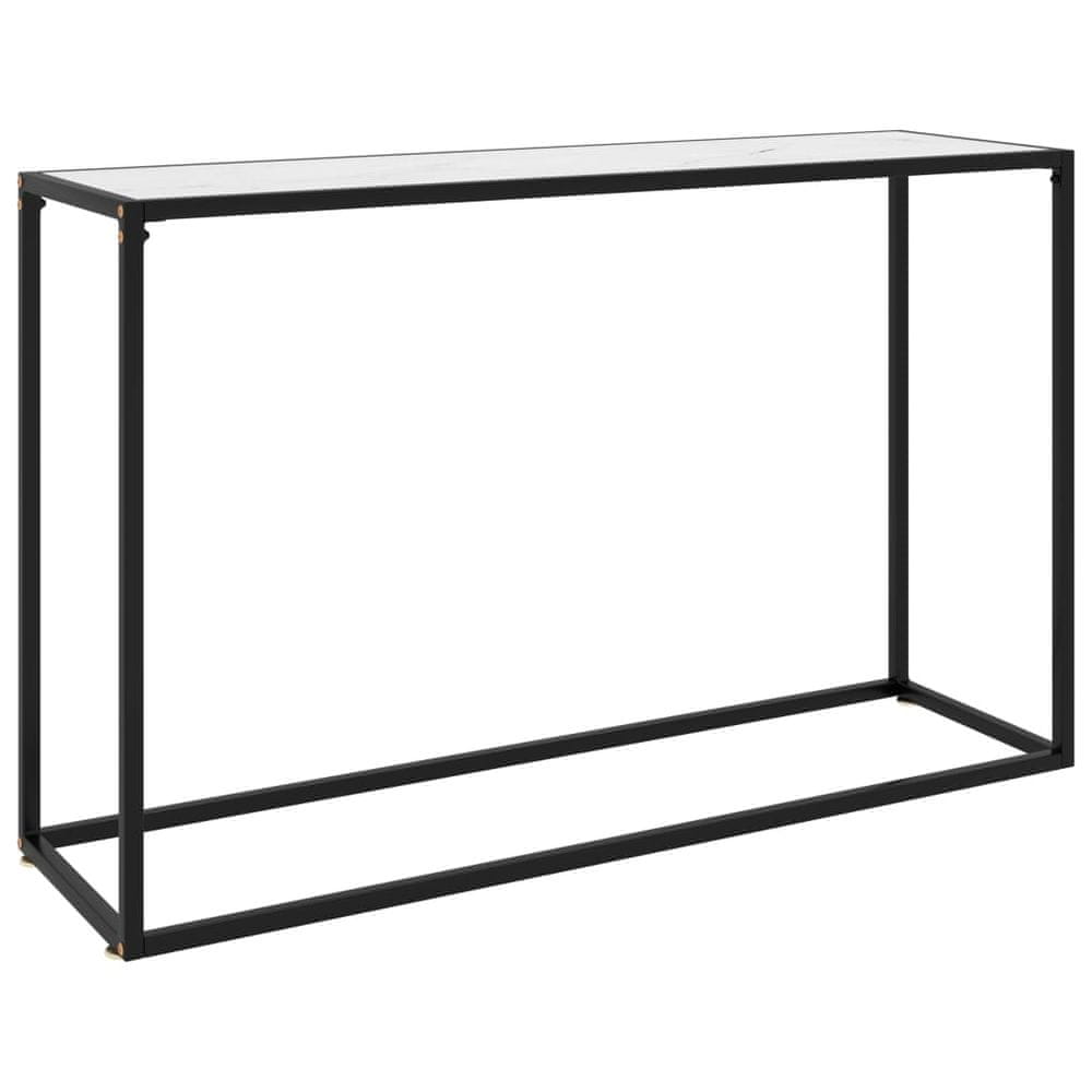 Petromila vidaXL Konzolový stolík biely 120x35x75 cm tvrdené sklo