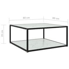 Petromila vidaXL Konferenčný stolík, biely 80x80x35 cm, tvrdené sklo