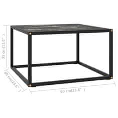 Petromila vidaXL Konferenčný stolík, čierny, čierne mramorové sklo 60x60x35 cm