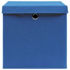Petromila vidaXL Úložné boxy s vekom 10 ks, 28x28x28 cm, modré