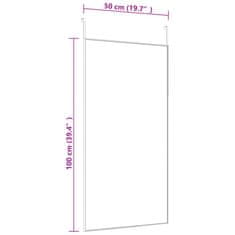 Petromila vidaXL Zrkadlo na dvere čierne 50x100 cm sklo a hliník