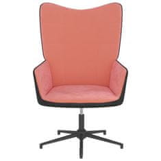 Vidaxl Relaxačné kreslo ružové zamat a PVC