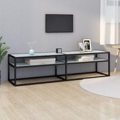 Vidaxl TV stolík biely mramorový 160x40x40,5 cm tvrdené sklo