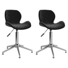 Vidaxl Otočné stoličky, 2 kusy, čierne, čalúnené zamatom