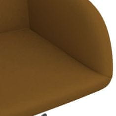 Vidaxl Otočné jedálenské stoličky 2 ks hnedé zamatové