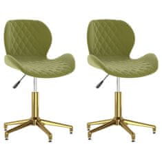 Vidaxl 335053 Swivel Dining Chairs 2 pcs Light Green Velvet