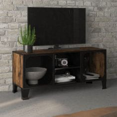 Vidaxl TV skrinka hnedá 105x36x47 cm kov a MDF