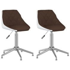 Vidaxl Otočné jedálenské stoličky 2 ks hnedé a biele umelá koža