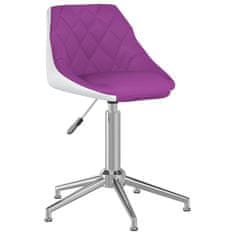 Vidaxl Otočné jedálenské stoličky 2 ks fialové a biele umelá koža