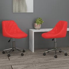 Vidaxl Otočné stoličky, 2 ks, červená, koženka
