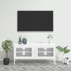 Vidaxl TV skrinka biela 105x35x50 cm oceľ