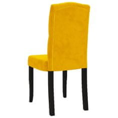 Vidaxl Jedálenské stoličky 4 ks žlté zamatové