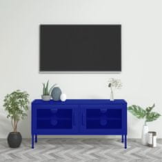 Vidaxl TV skrinka námornícka modrá 105x35x50 cm oceľ