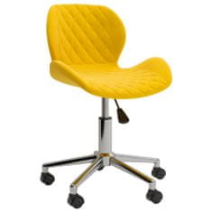 Vidaxl Otočné stoličky, 2 ks, horčicová farba, čalúnené zamatom