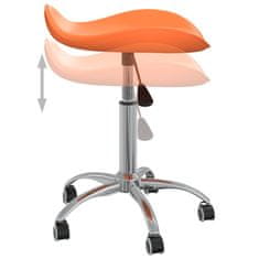 Vidaxl Otočné jedálenské stoličky 2 ks oranžové umelá koža