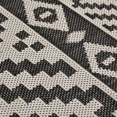 Petromila vidaXL Vonkajší koberec s plochým tkaním 200x280 cm čierny pruhovaný