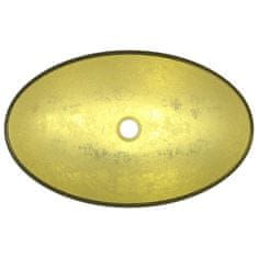 Petromila vidaXL Umývadlo tvrdené sklo 54,5x35x15,5 cm zlaté