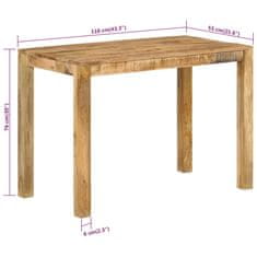 Petromila vidaXL Jedálenský stôl 110x55x76 cm masívne mangové drevo