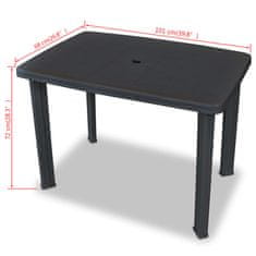 Petromila vidaXL Záhradný stôl, antracitový 101x68x72 cm, plast