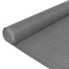 Vidaxl Obojstranný záhradný plot, PVC 90x500 cm, sivý