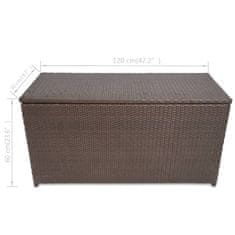 Petromila vidaXL Záhradný úložný box hnedý 120x50x60 cm polyratanový