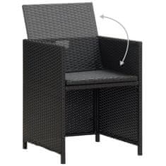 Petromila vidaXL Záhradné stoličky 2 ks, podložky a vankúše, polyratan, čierne