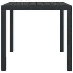 Vidaxl Záhradný stôl, čierny 80x80x74 cm, hliník a WPC