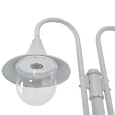 Petromila vidaXL Záhradná stĺpová lampa E27 220 cm hliníková 2 lampáše biela